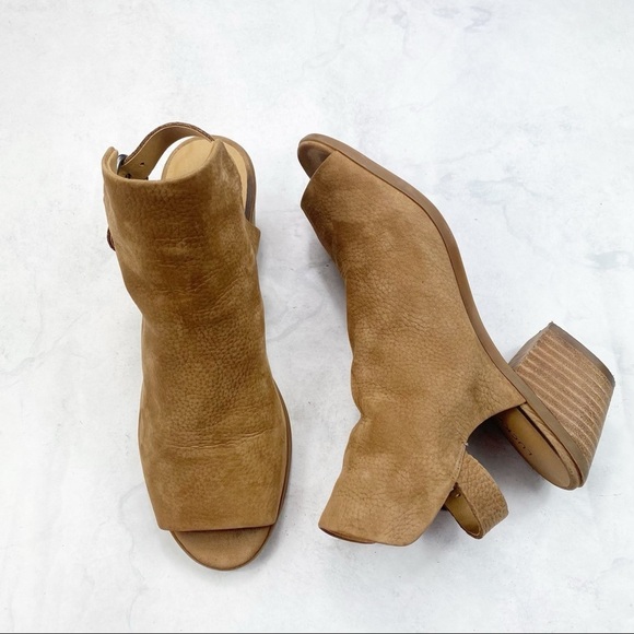 [Lucky Brand] Leather Peep Toe Ankle Boots - Picture 2 of 4